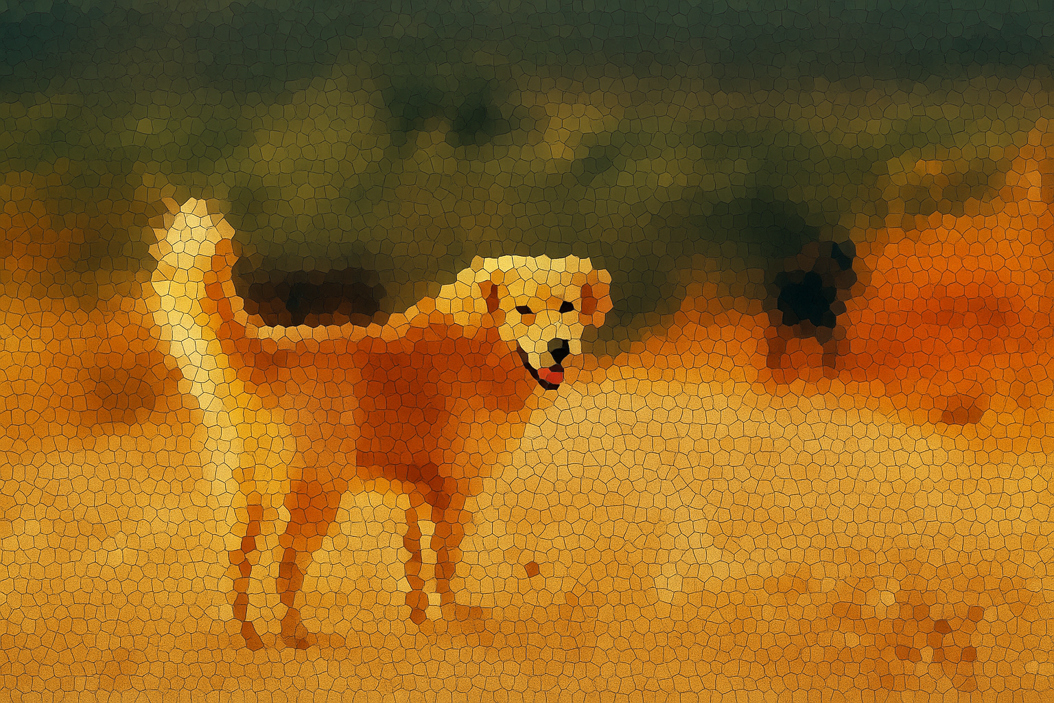Pet in mosaic style